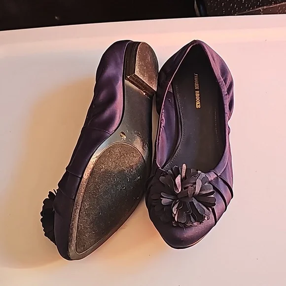 Satin Navy blue flats - Picture 3 of 3